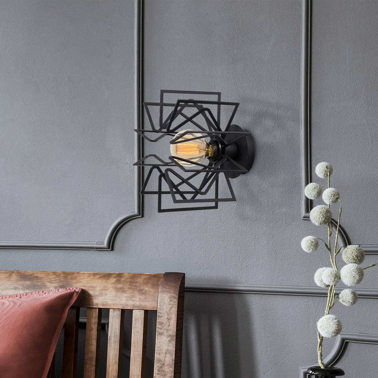 Aplica de perete, Opviq, 525NOR3164, Negru - imagine 7